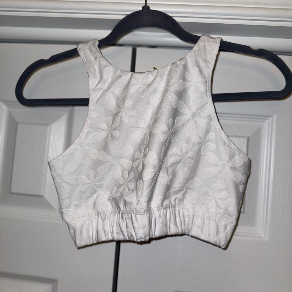 Kenny Flowers White Floral Crop Top